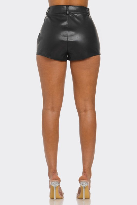 Faux Leather Micro Short