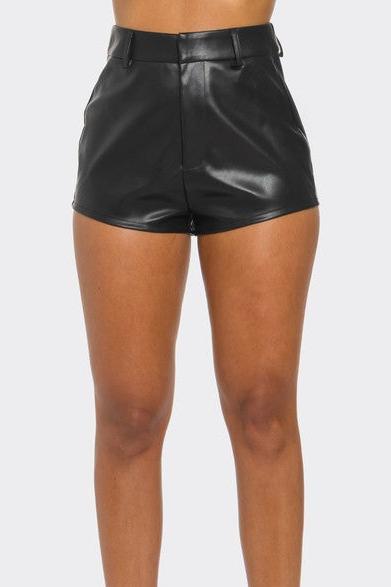 Faux Leather Micro Short