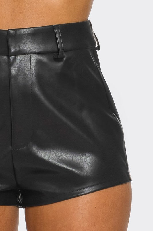Faux Leather Micro Short
