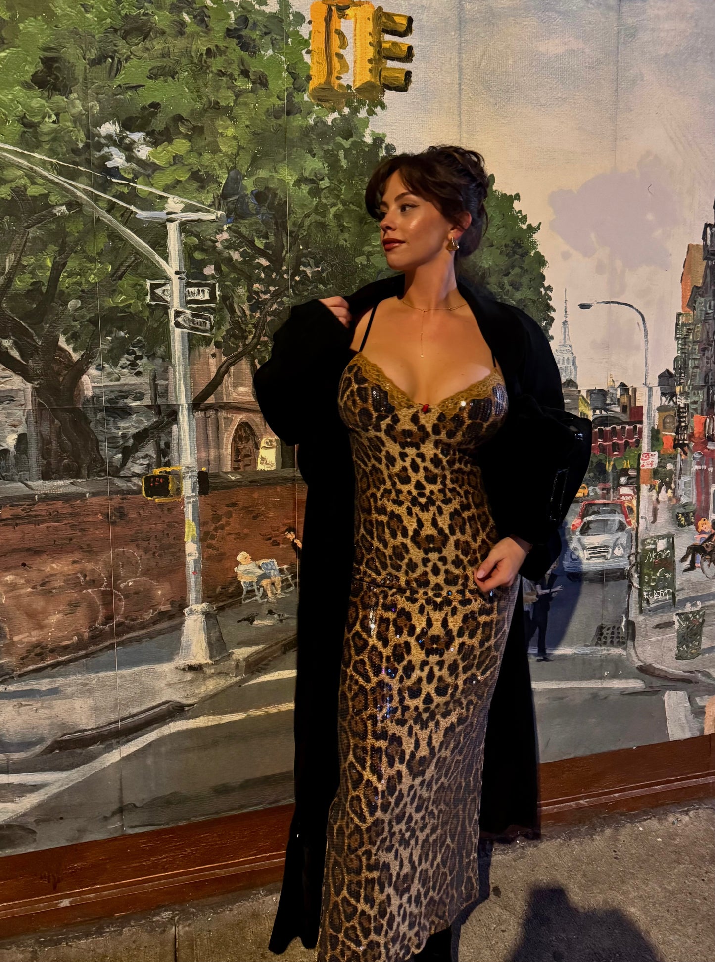 Cheetah Sequin Maxi Slip Dress