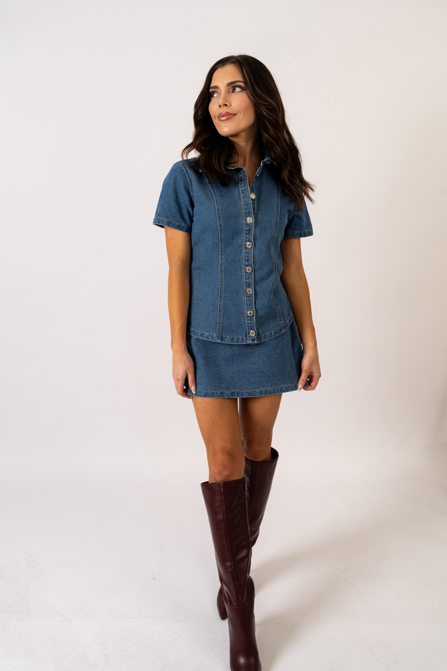 Denim Two-Piece Set
