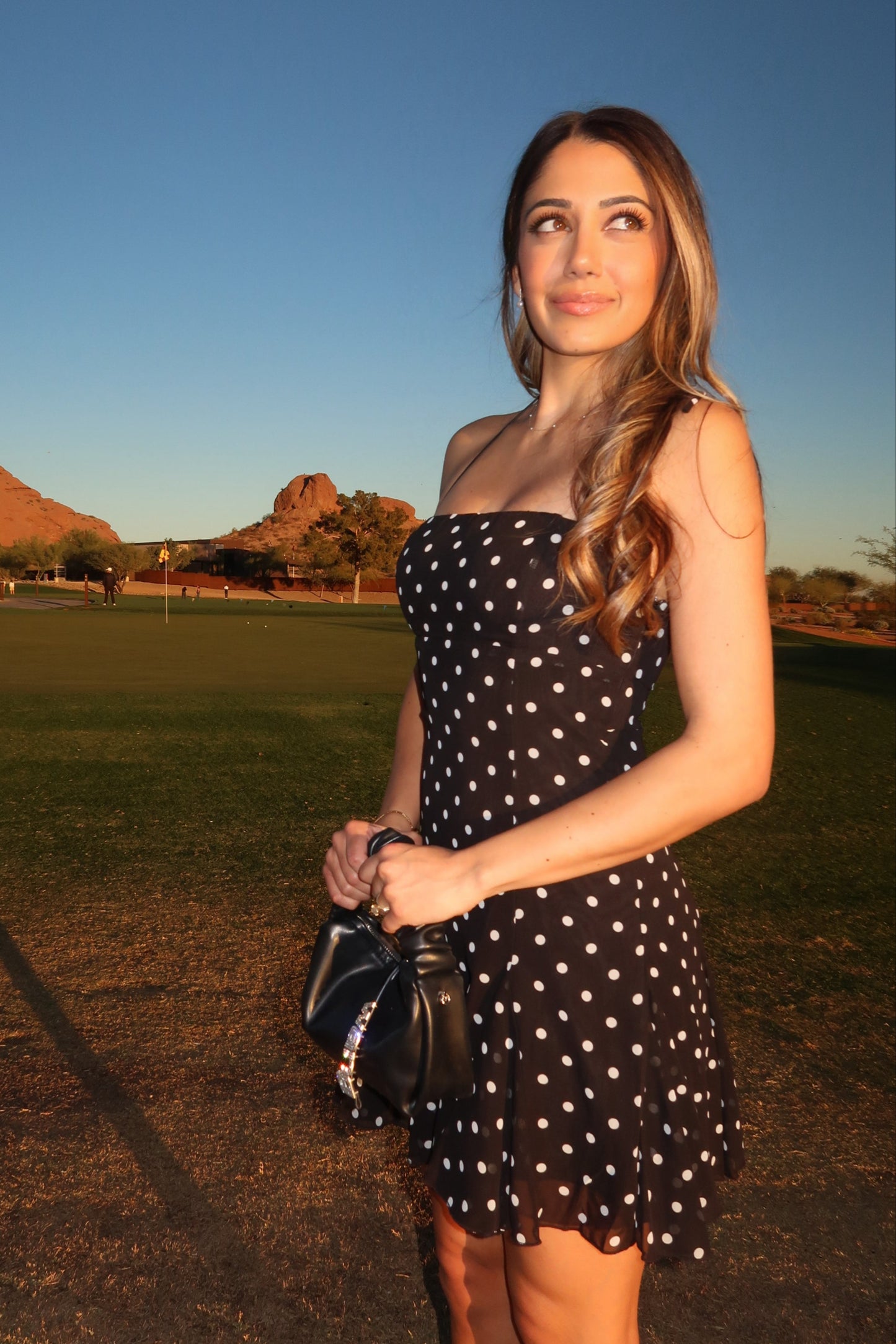 Polka Dot Halter Mini Dress