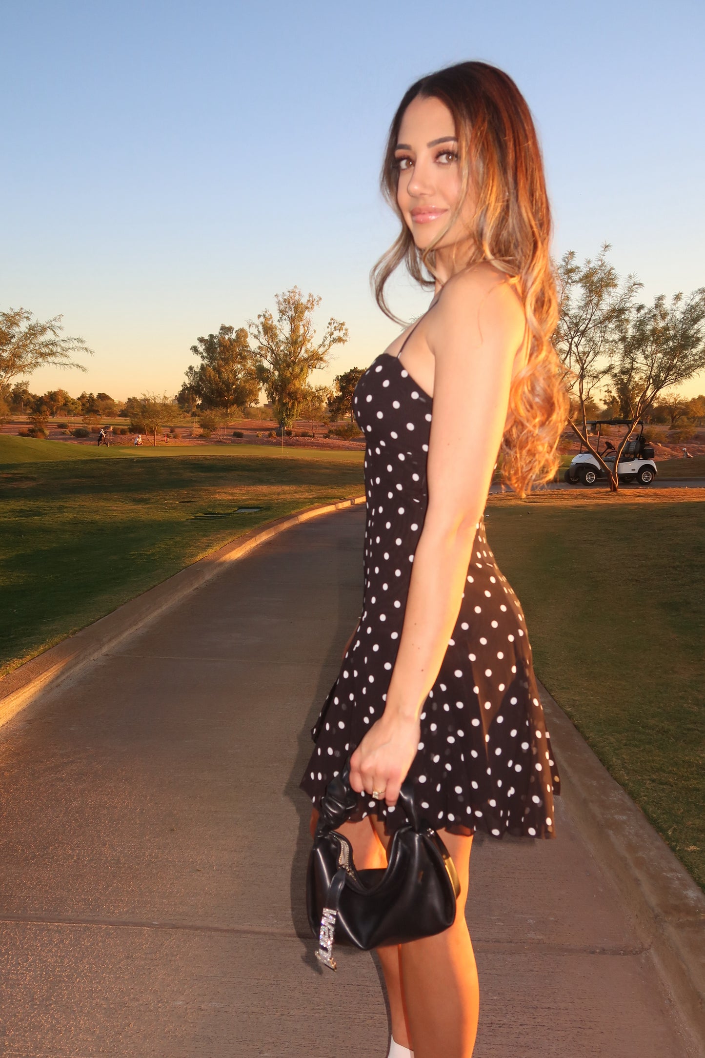 Polka Dot Halter Mini Dress