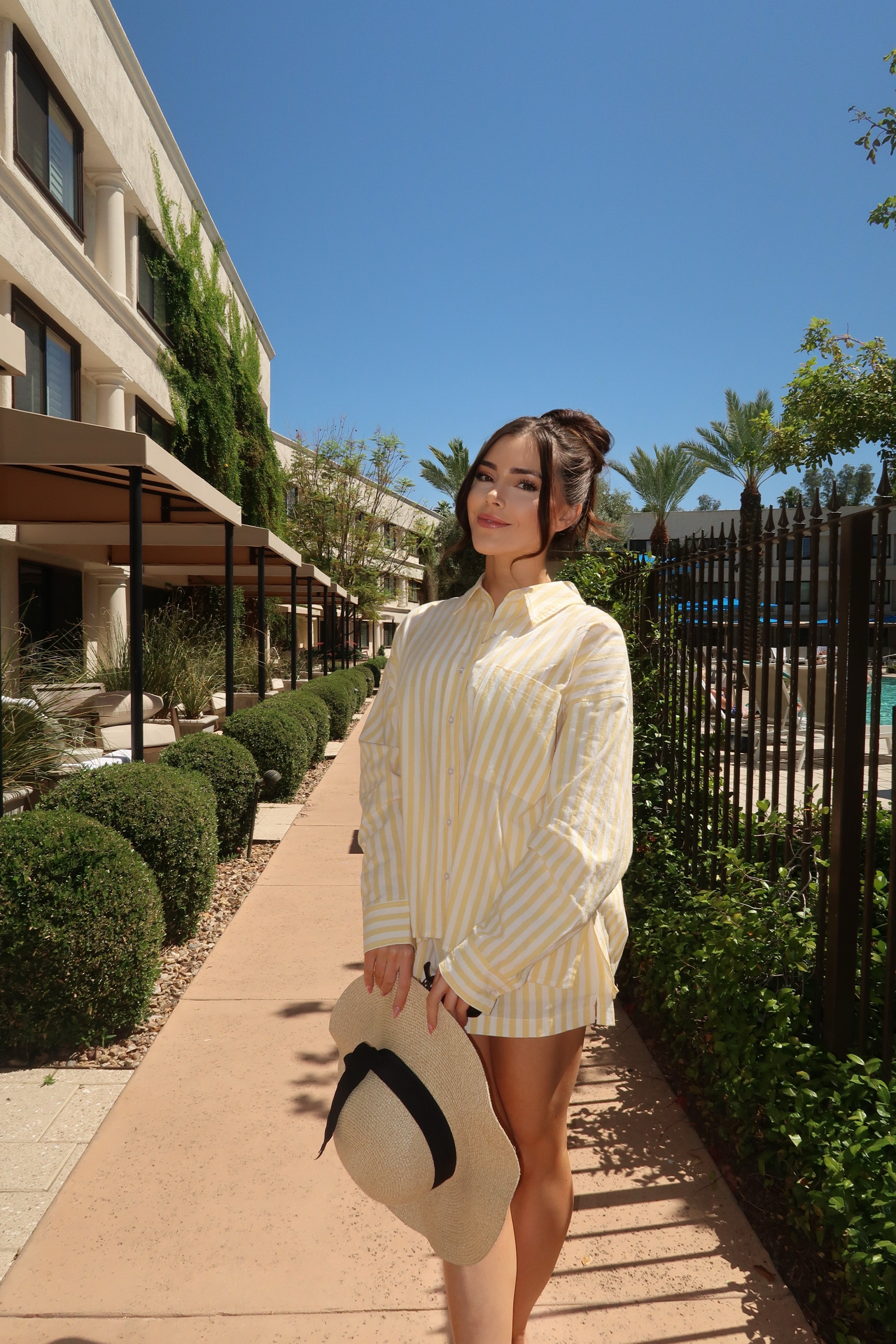 Lemon Striped Oversized Button Down – FashieDoll